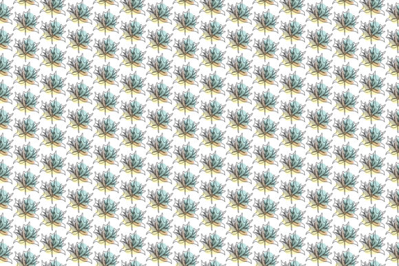 Abstract Seamless Hand Drawn Leaves in Modern Design