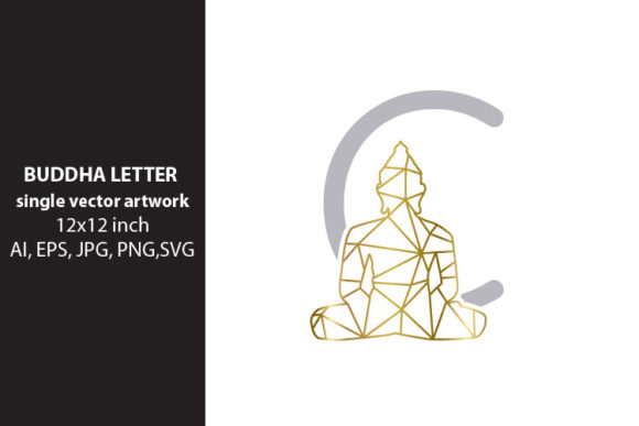 Buddha Letter C: A Unique Vector Artwork for Creative Expression