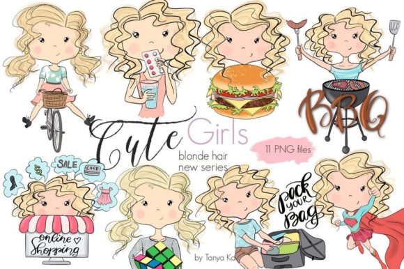 CUTE GIRLS BLONDE HAIR NEW SERIES: A Versatile Collection for Creative Projects