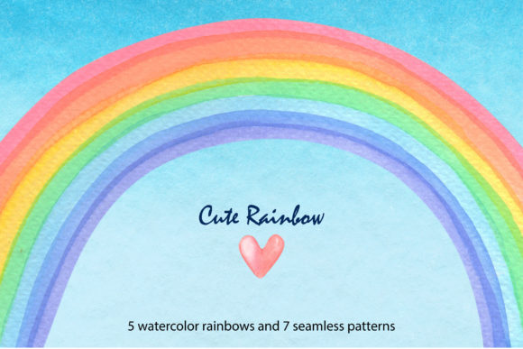Cute Rainbow.Watercolor: A Creative Resource for Digital Designers
