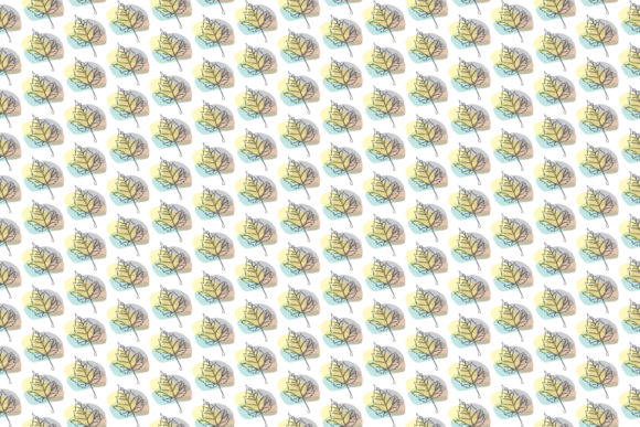 Hand Drawn Line Art Leaf Pattern