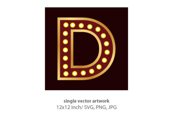 Lights Bulbs Inside Decorative Letter D: A Versatile Digital Art Asset
