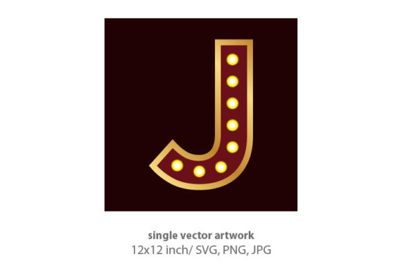 Lights Bulbs Inside Decorative Letter J: A Versatile Digital Art Asset for Creative Professionals