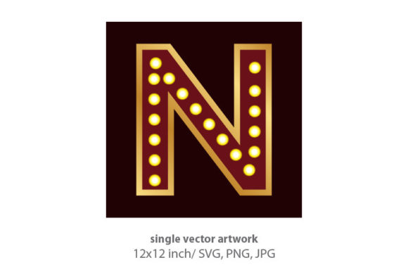 Lights Bulbs Inside Decorative Letter N
