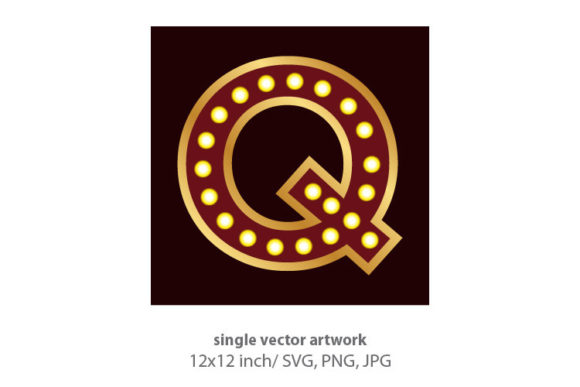 Lights Bulbs Inside Decorative Letter Q: A Strategic Design Element for Creative and Professional Use