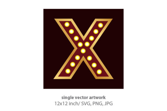 Lights Bulbs Inside Decorative Letter X: A Versatile Digital Art Asset