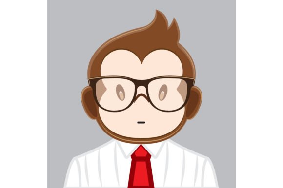 Monkey Employer with a Tie Illustration: A Unique Visual for Creative Expression