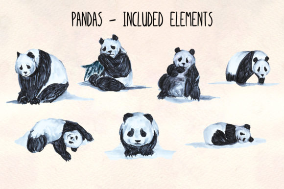 Pandas: A Creative Graphic Element Bundle