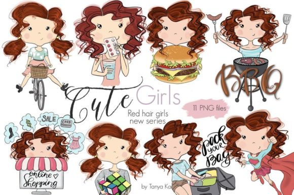 PLANNER STICKERS RED HAIR GIRLS